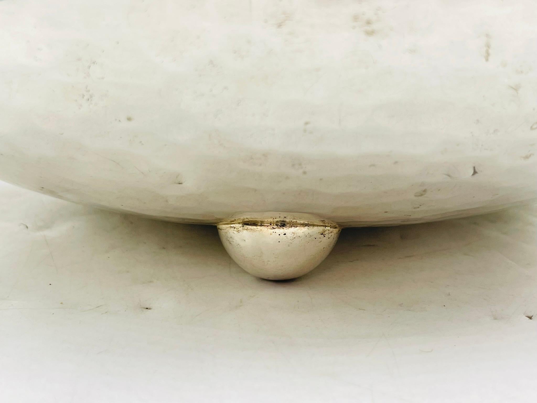 Silver Plated Bowl with Stone-Inlaid Lizard Handles by Wolmar Castillo For Sale 2