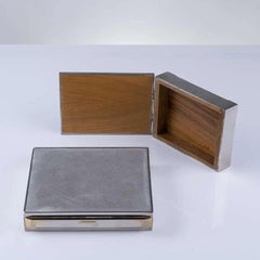 Caja plateada y "Vide-Poches" decorativos de Lancel, Francia, años 70