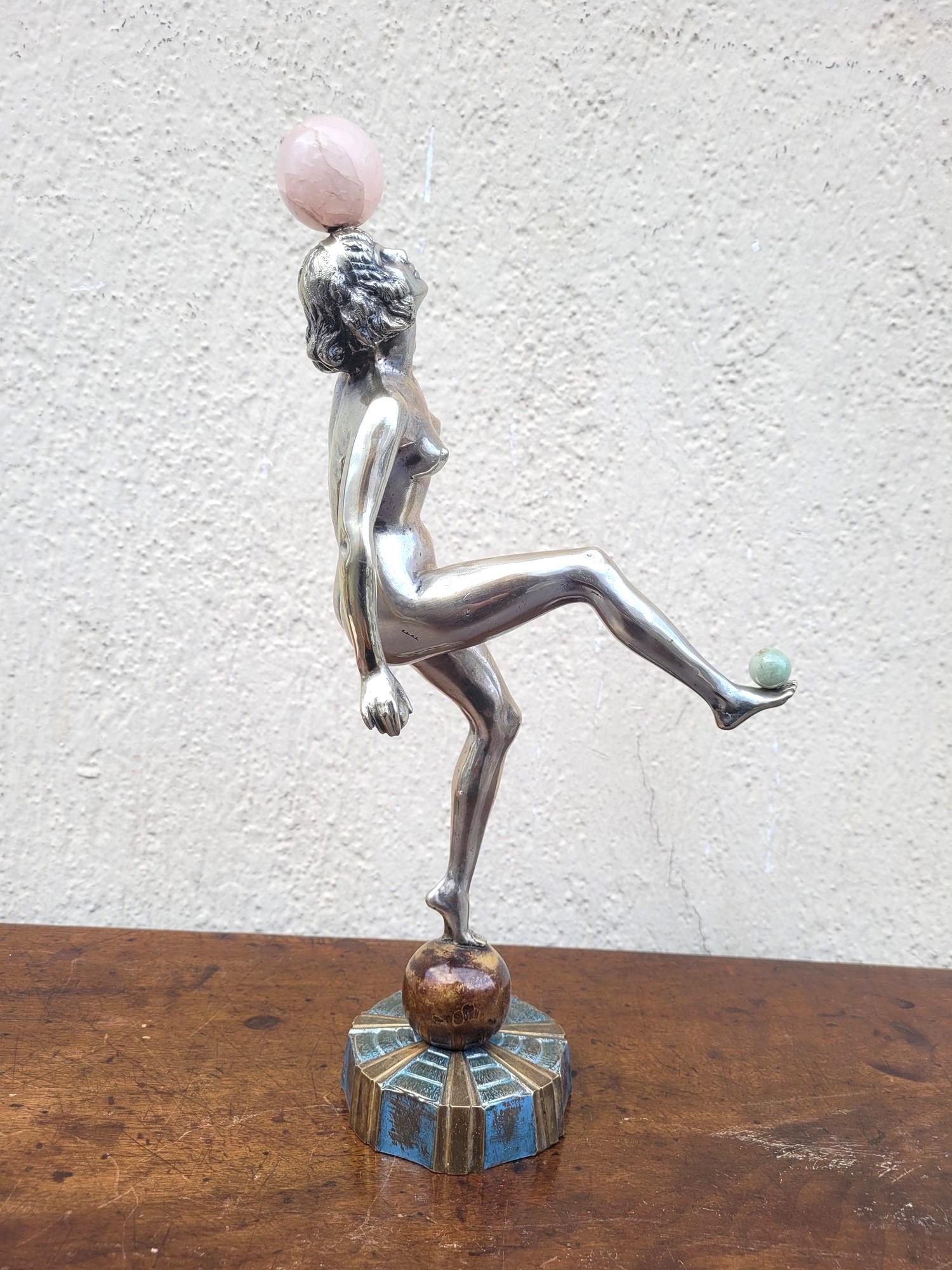 Ball and Ball in bronzo argentato, Art Déco, XX secolo In condizioni buone in vendita a MARSEILLE, FR