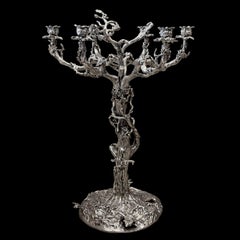 Silver plated bronze candelabra, inspired by Vieux Christofle