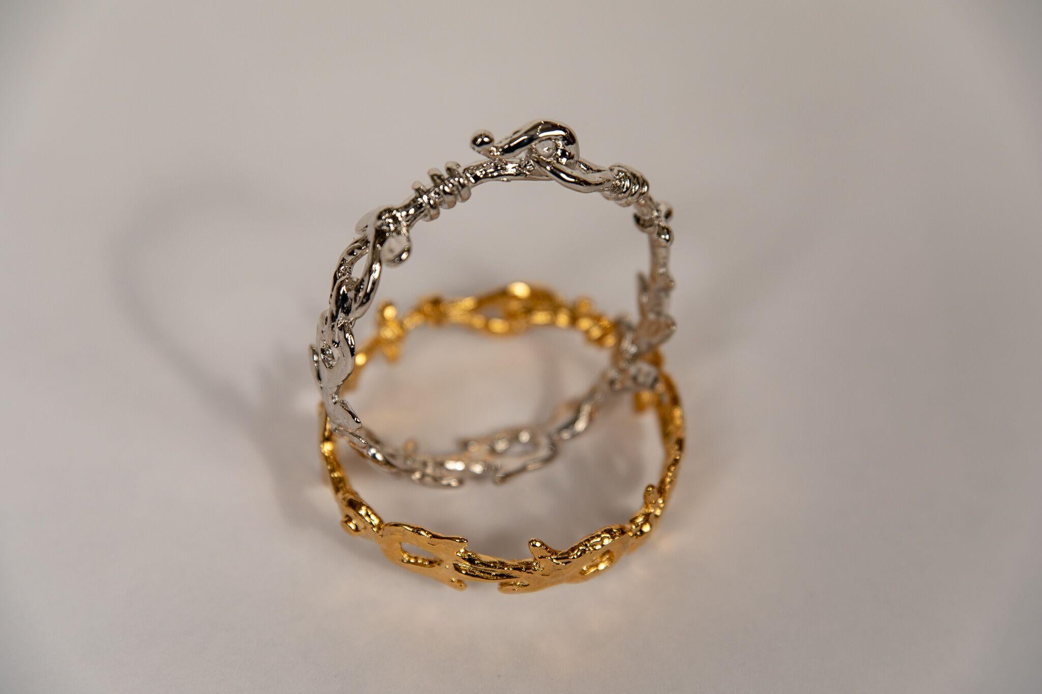 Contemporain Bracelet crochet « crochet » en bronze plaqué argent de Franck Evennou, France, 2018 en vente