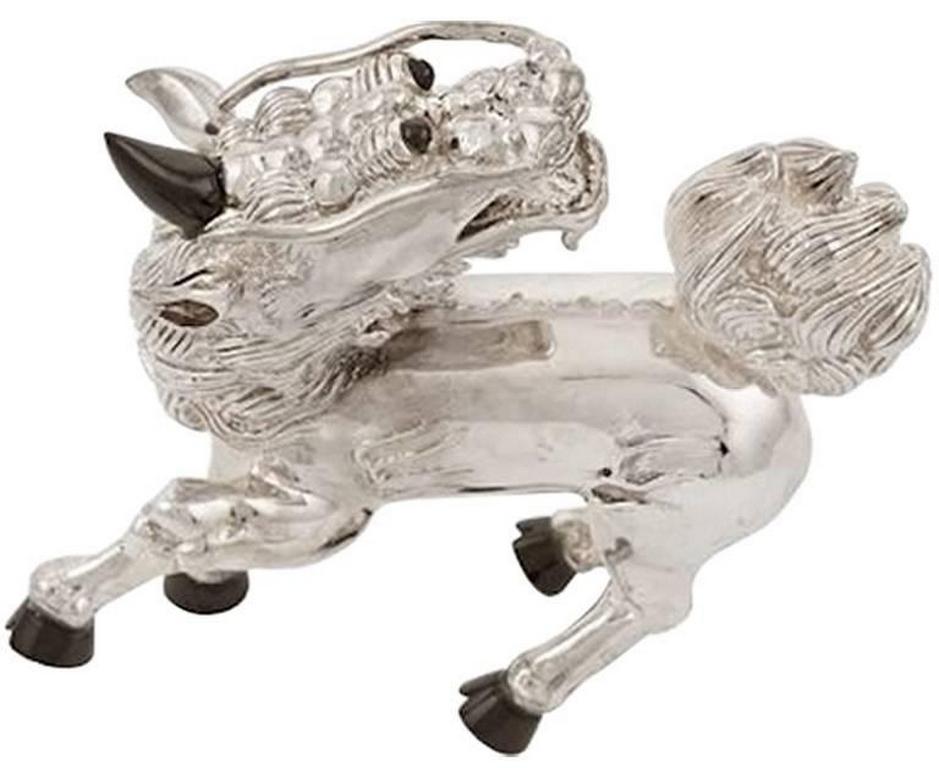 Contemporary Silver Plated Bronze Kirin by John Landrum Bryant For Sale