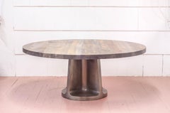 Silver Plated Bronze Neolith Table in Oxidized Maple