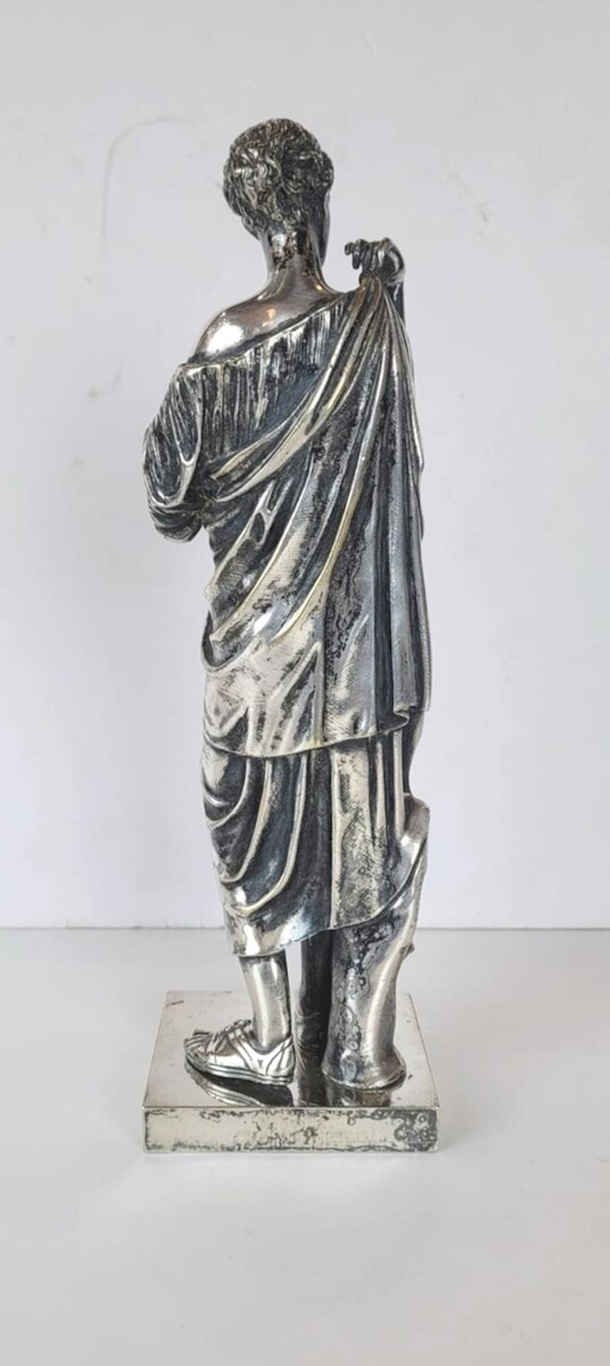 Silver-Plated Bronze Sculpture Representing Diane De Gabie In Good Condition For Sale In Brussels, BE