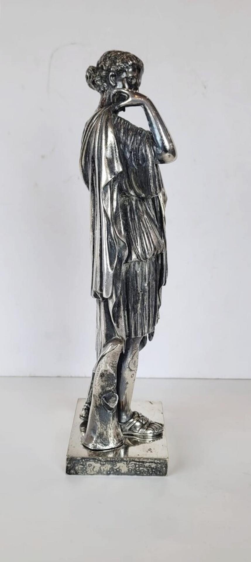 20th Century Silver-Plated Bronze Sculpture Representing Diane De Gabie For Sale