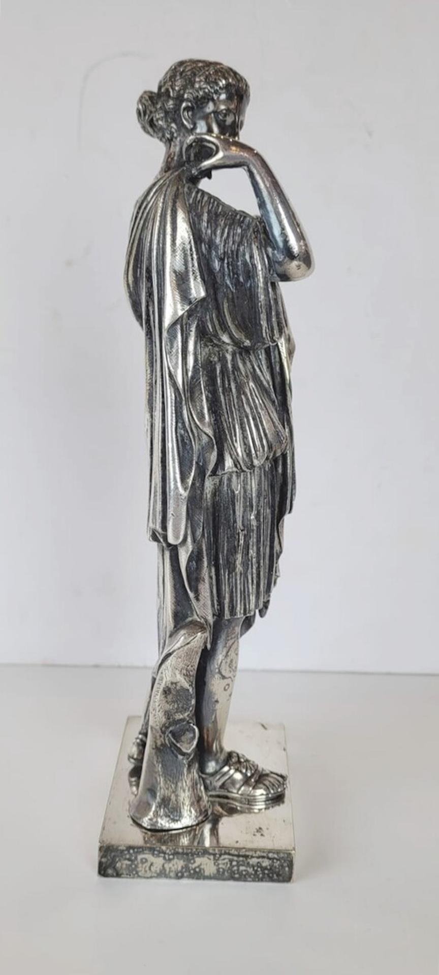 Silver-Plated Bronze Sculpture Representing Diane De Gabie For Sale 1