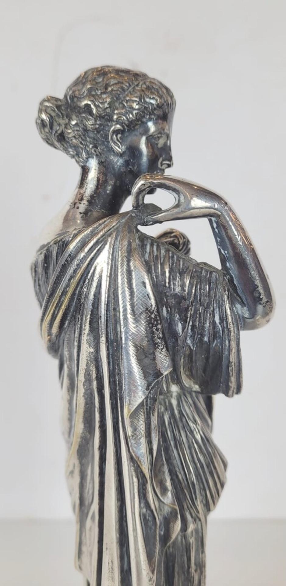 Silver-Plated Bronze Sculpture Representing Diane De Gabie For Sale 3