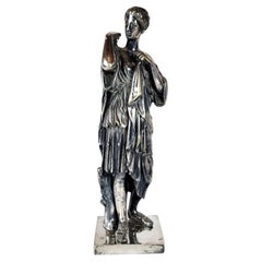 Silver-Plated Bronze Sculpture Representing Diane De Gabie