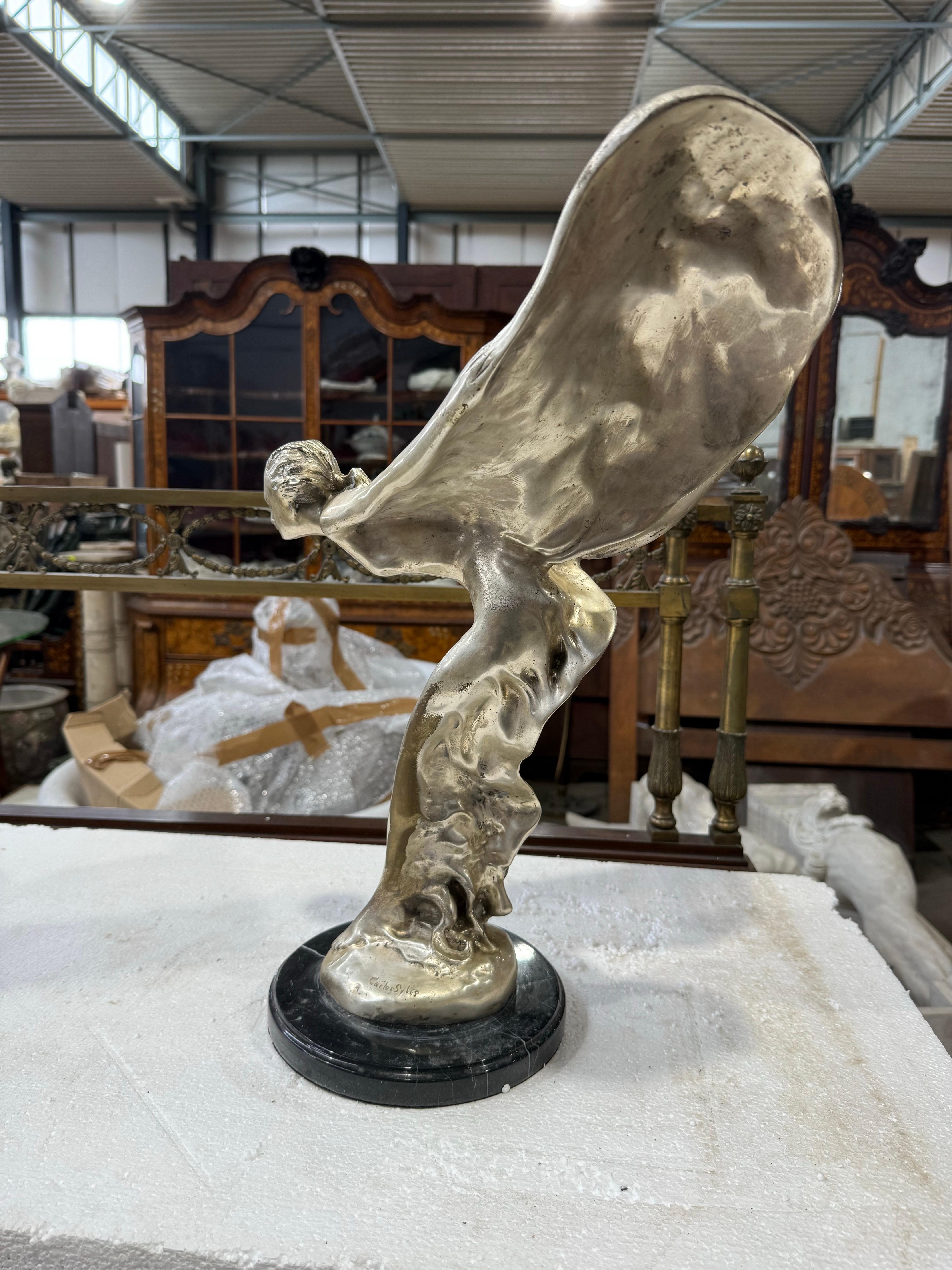 Scultura in bronzo placcato argento 