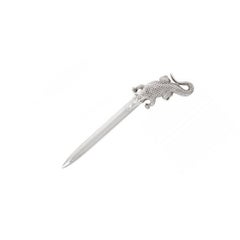 Silver Plated Bronze Stalking Alligator Letter Opener by John Landrum Bryant