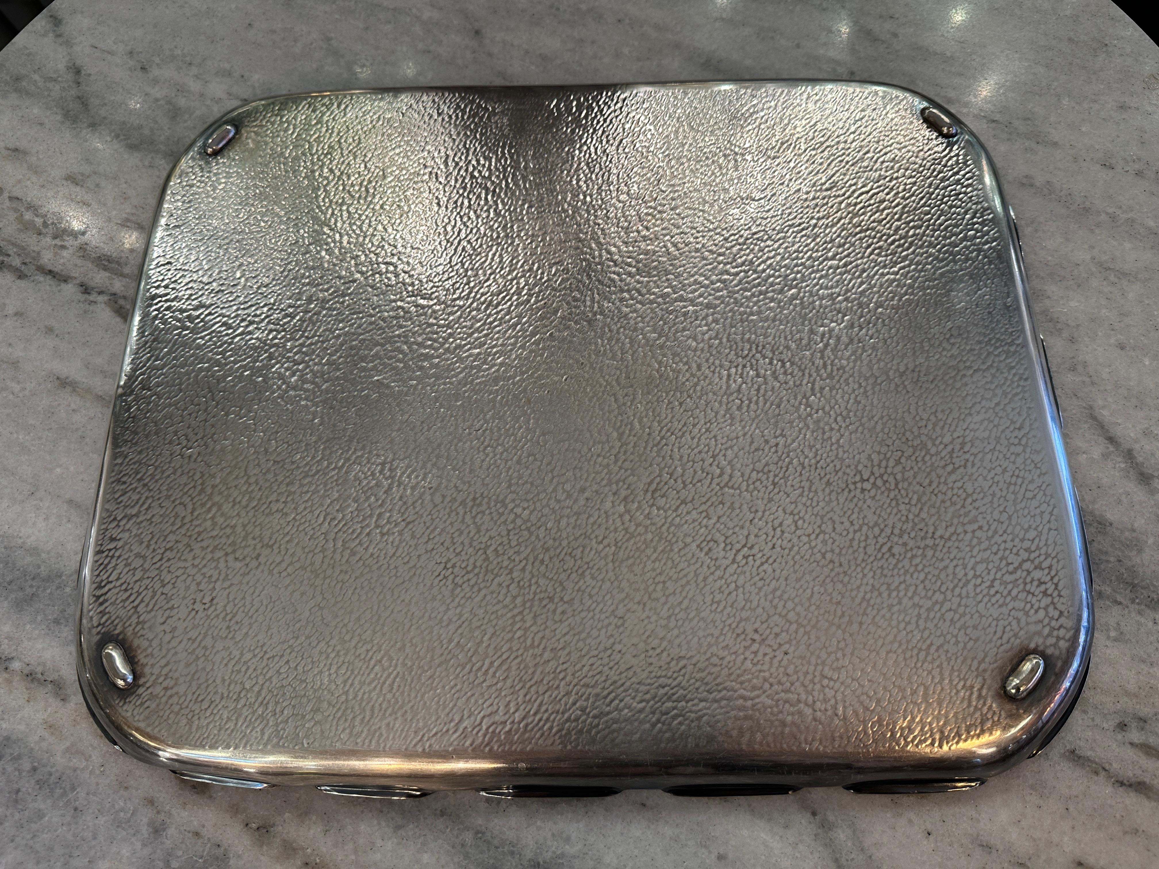 Silver plated bronze Tray , Year: 1950 In Good Condition For Sale In Ciudad Autónoma Buenos Aires, C