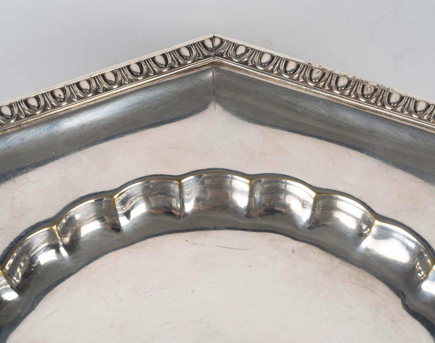 Placcato argento Servizio per torte placcato in argento, periodo Napoleone III, XIX secolo. in vendita