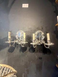 1900 Caldwell Silver Plated Sconces With Two Lights