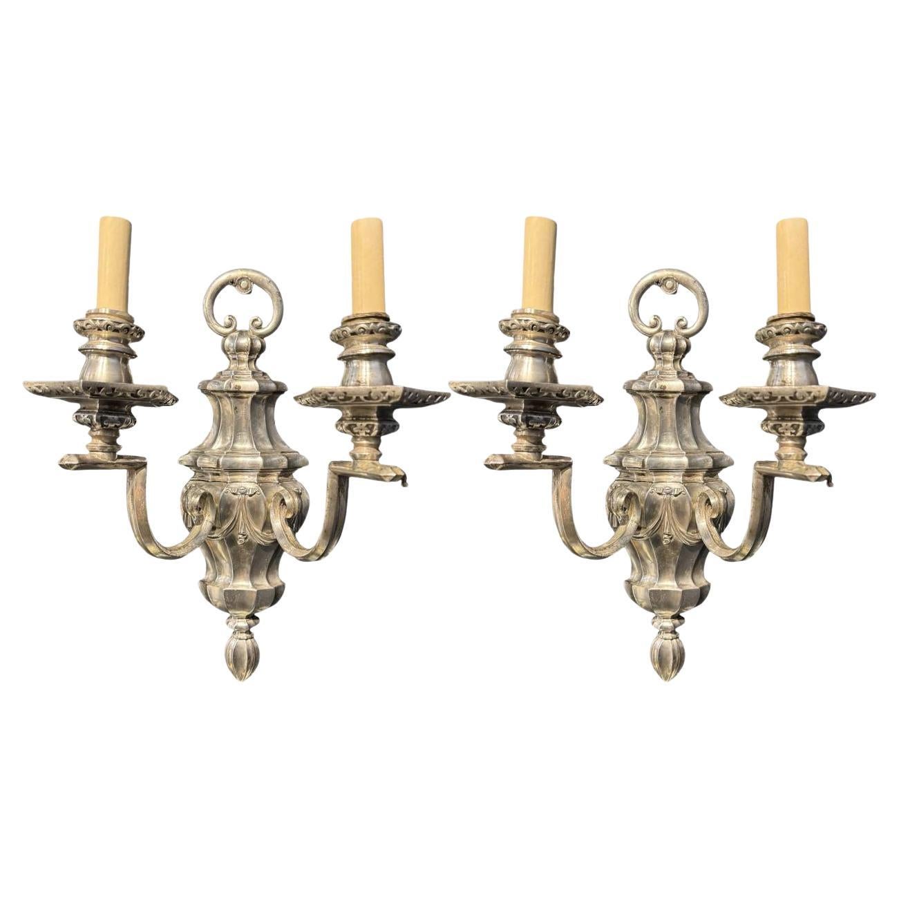 Appliques Caldwell plaquées argent 1900
