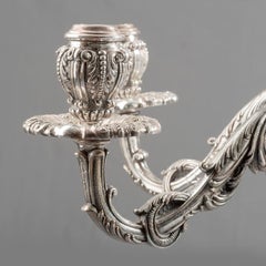 Silver Plated Candelabra, Ganci Argenterie, Made in Italy, Milano