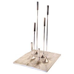 Silver Plated Candleholder "Sol Lunaire" by Tapio Wirkkala for Christofle, 1959