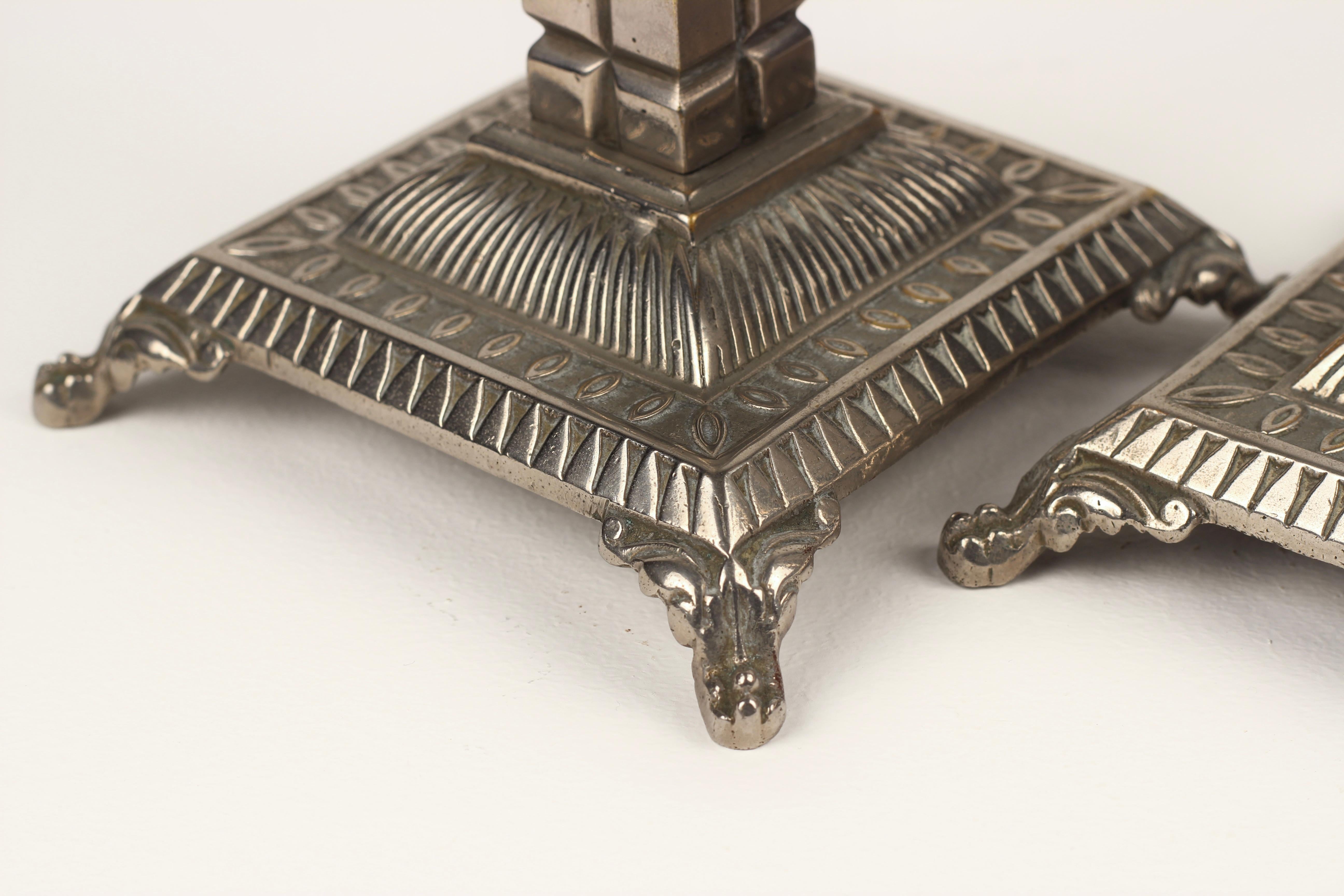 Silver-plated candlesticks by William Tonks and Sons, late 19th century For Sale 7
