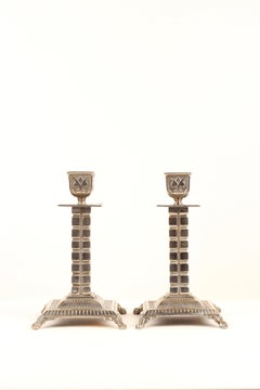 Silver-plated candlesticks by William Tonks and Sons, late 19th century