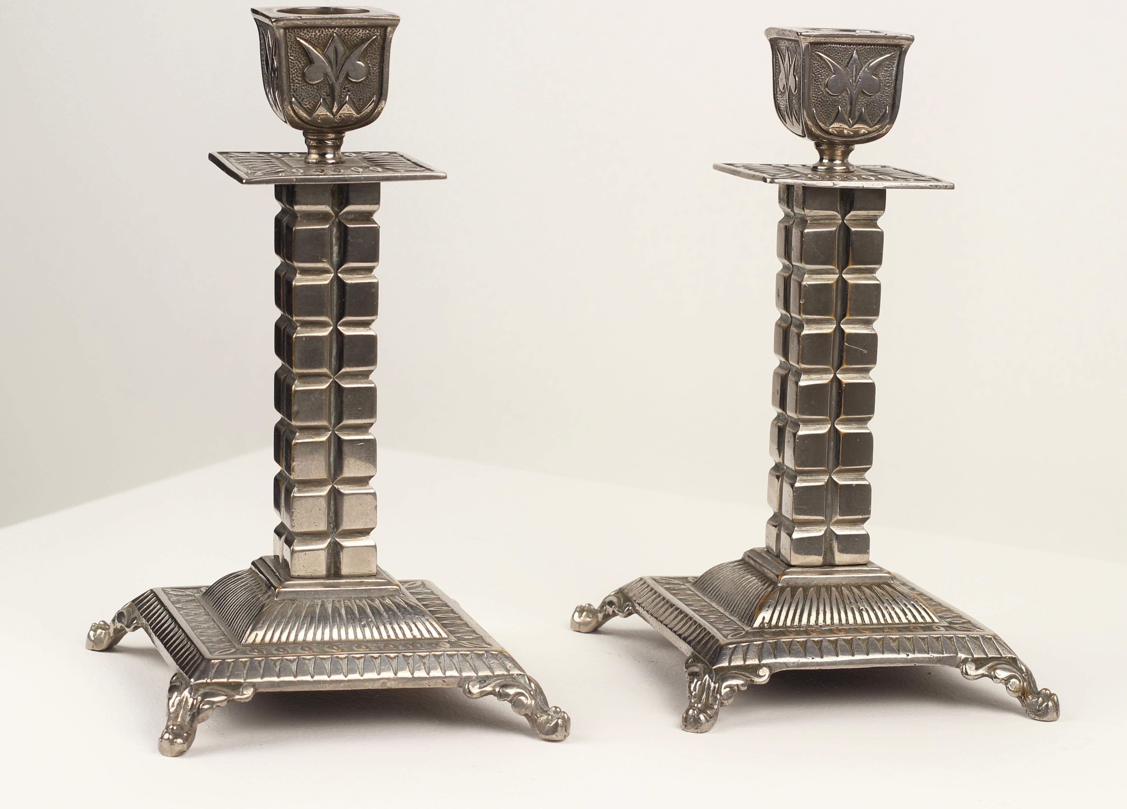 Silver-plated candlesticks by William Tonks and Sons, late 19th century For Sale 1