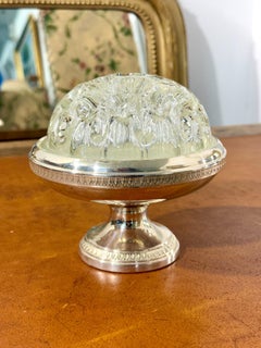Silver-Plated Centerpiece with Molded Glass Dome, Early 20th Century
