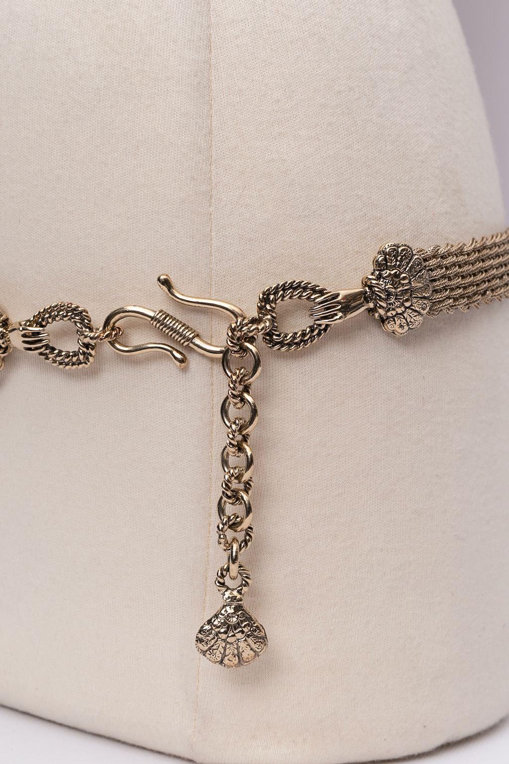 Silver plated chain belt In Excellent Condition For Sale In SAINT-OUEN-SUR-SEINE, FR