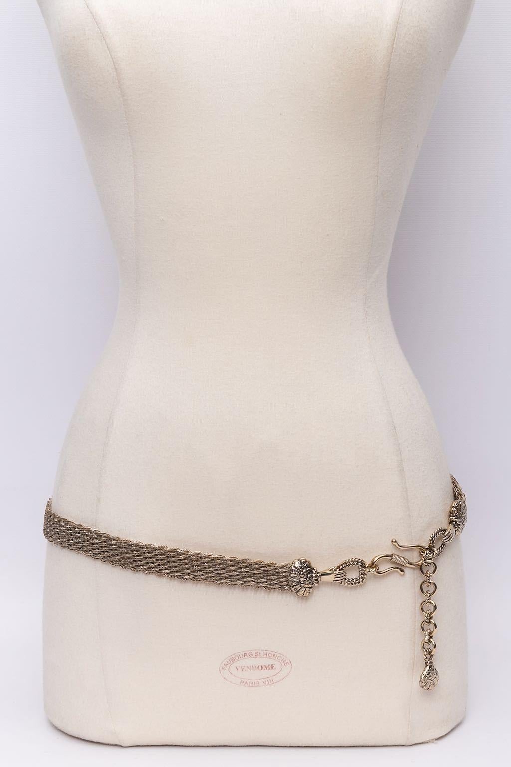 Women's Silver plated chain belt For Sale