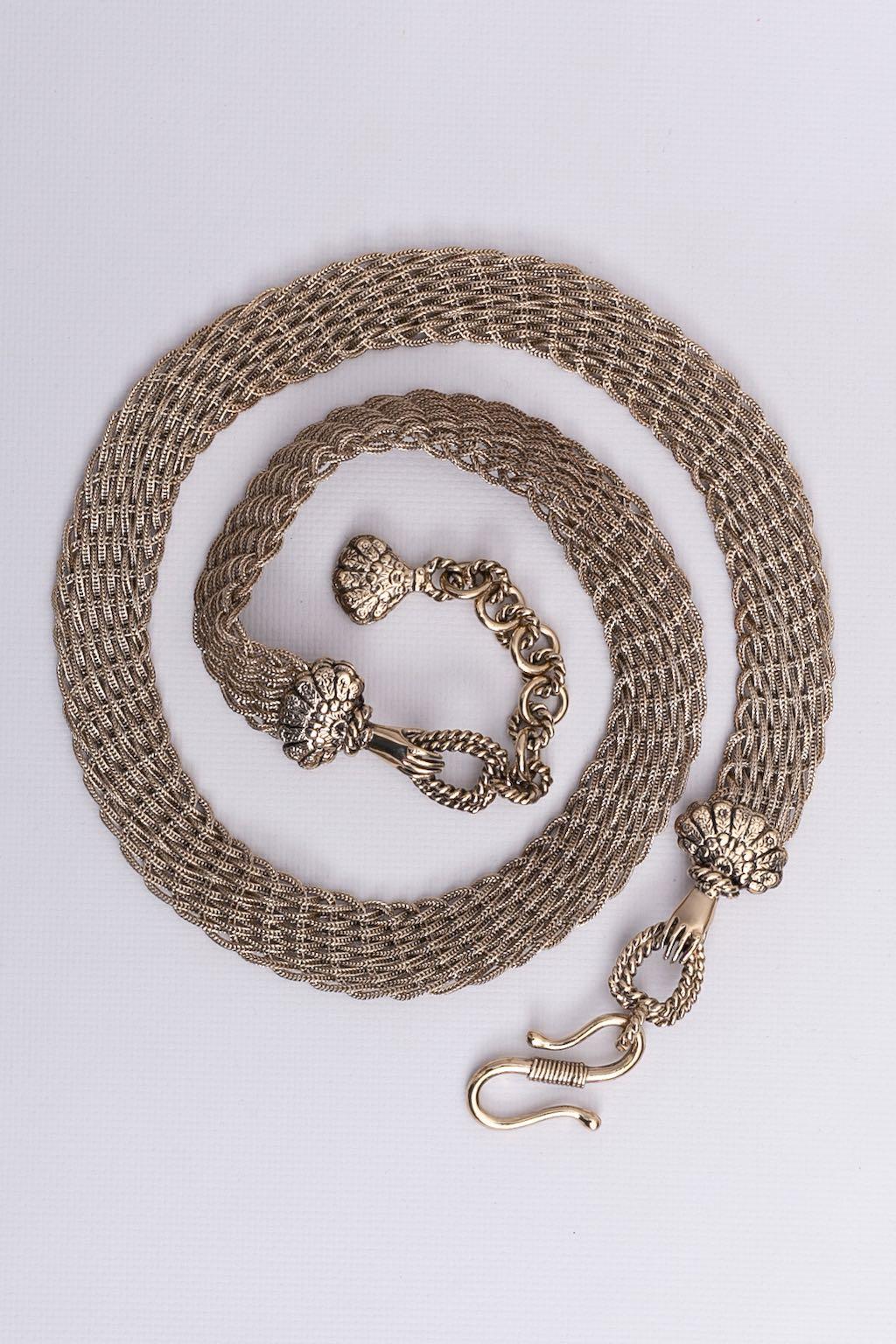 Silver plated chain belt For Sale 1