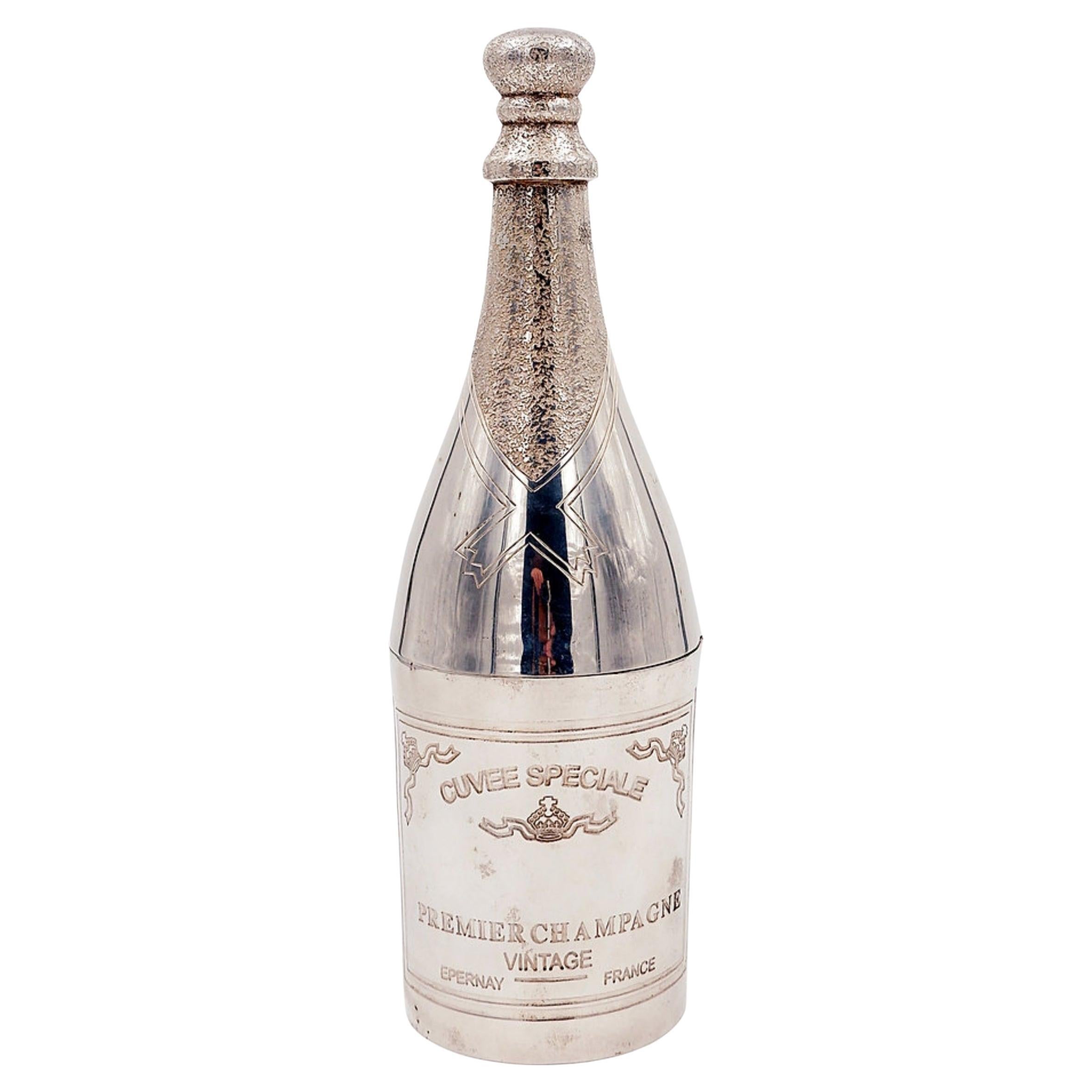 Silver-Plated Champagne Bottle by Parks of London, Cuvée Spéciale