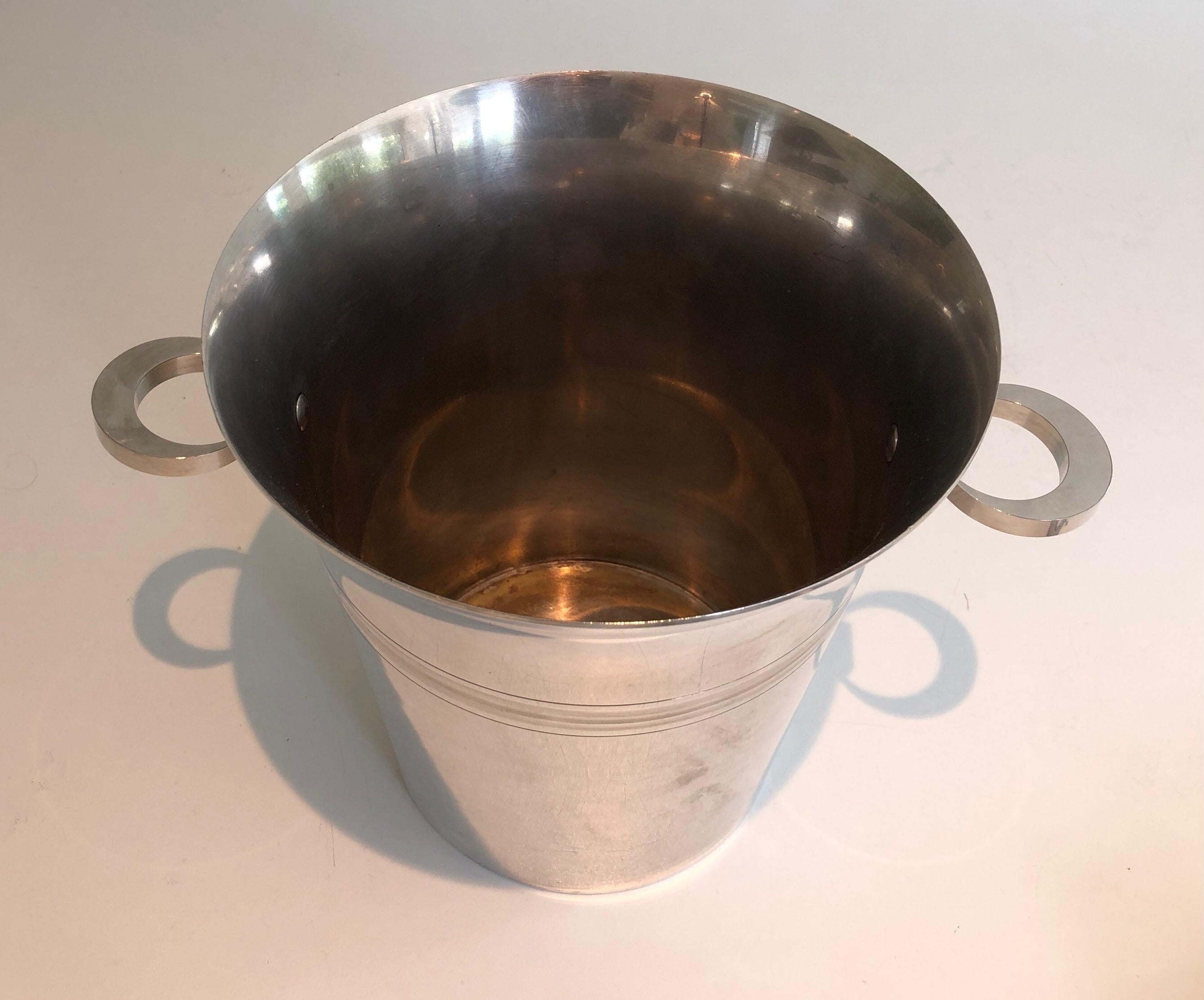 Silver Plated Champagne Bucket, Art Deco Period French Work Marked, circa 1930 For Sale 12