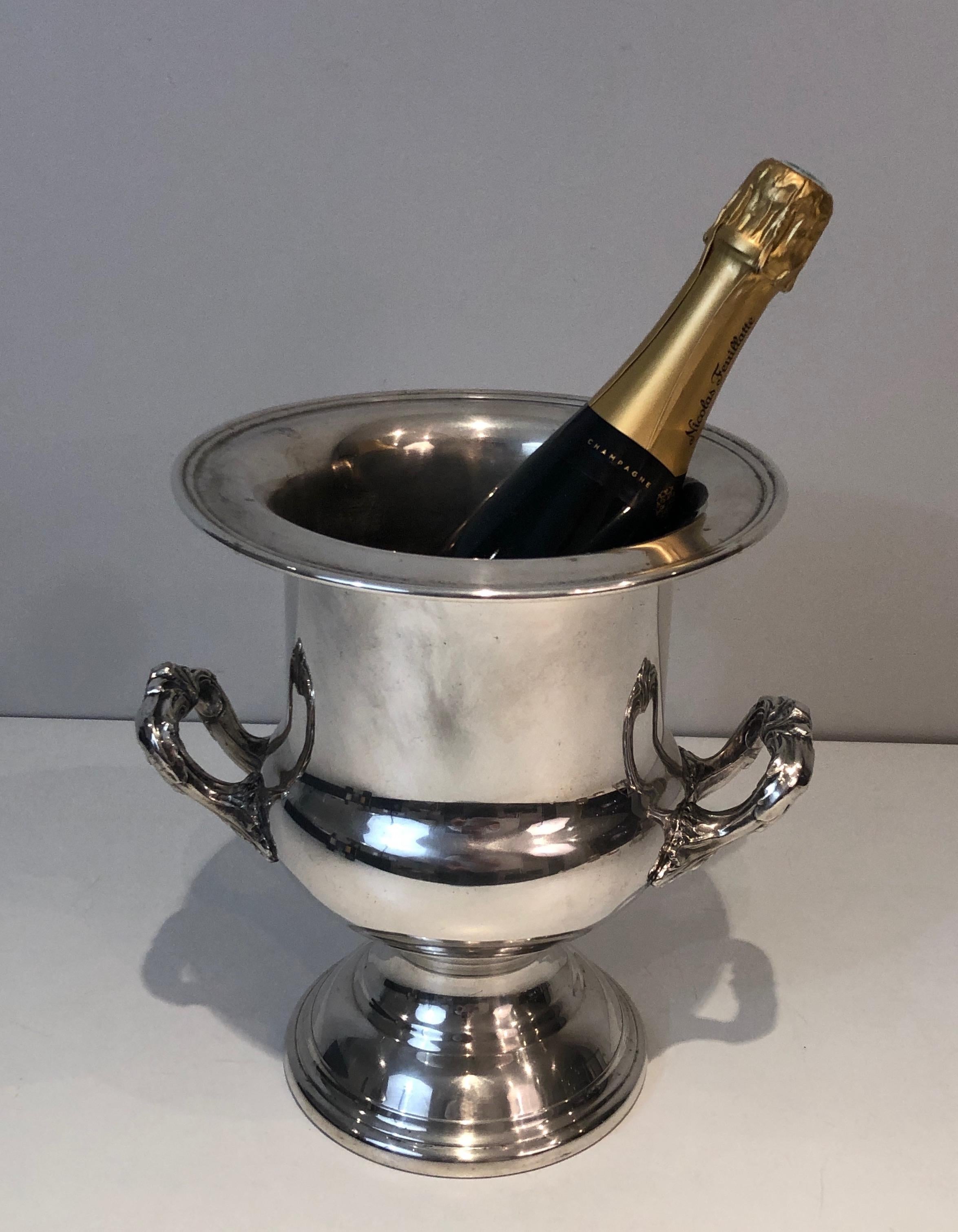 Seau à champagne en métal argenté, français, vers 1900 en vente 3