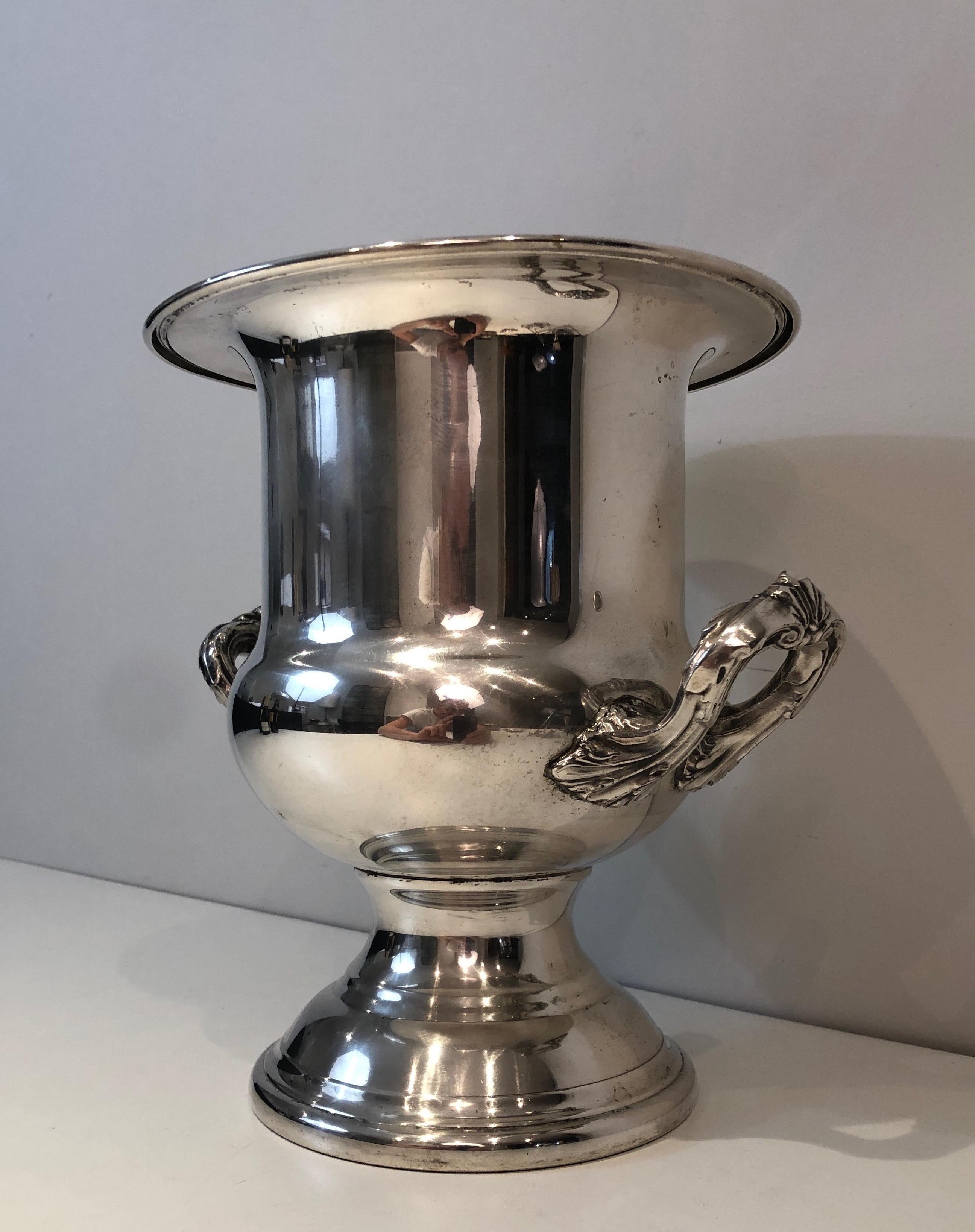 Silver Plated Champagne Bucket, French, Circa 1900 In Good Condition For Sale In Marcq-en-Barœul, Hauts-de-France