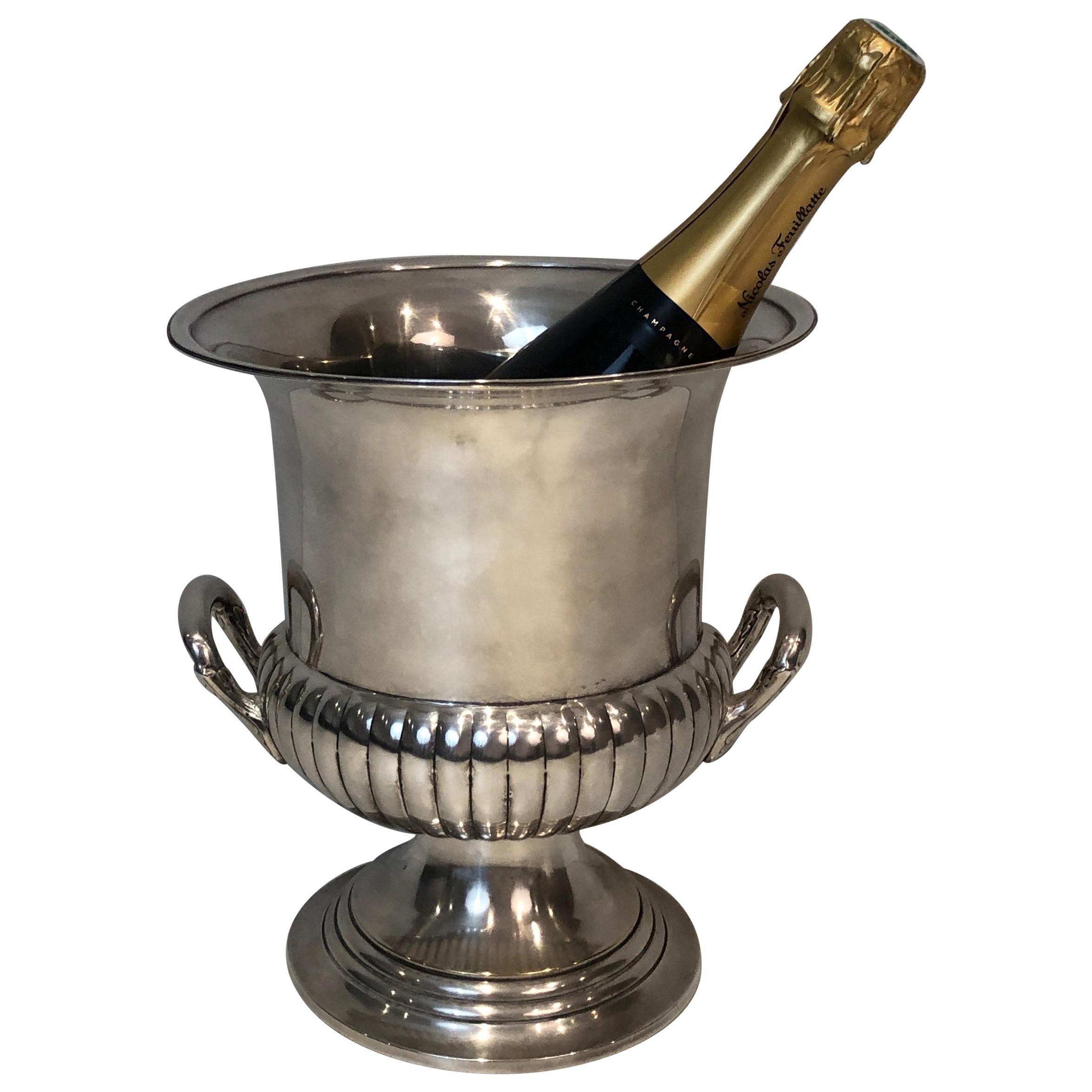 no brand M\u00e9tal Champagne bucket in silvered metal