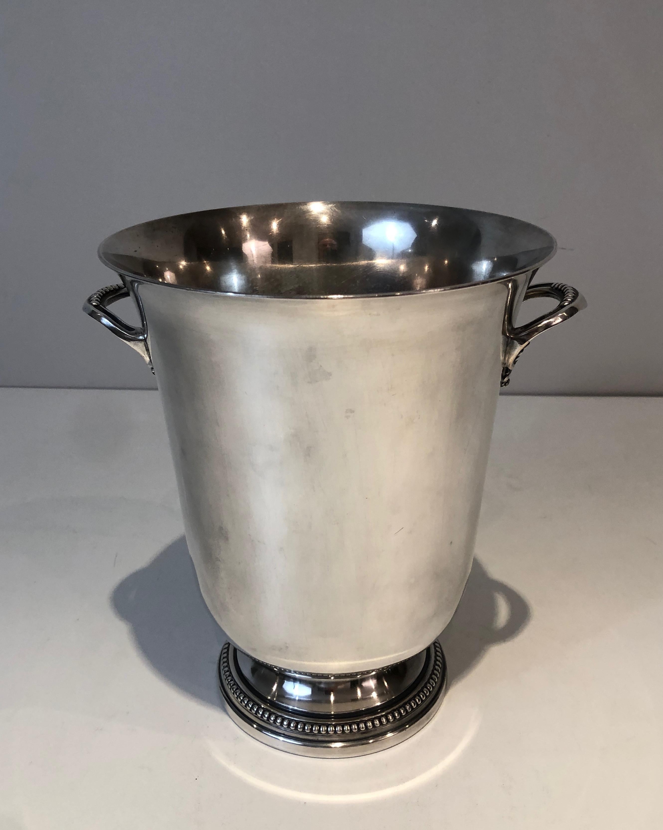 Silver Plated Champagne Bucket, French, Circa 1930 In Good Condition For Sale In Marcq-en-Barœul, Hauts-de-France