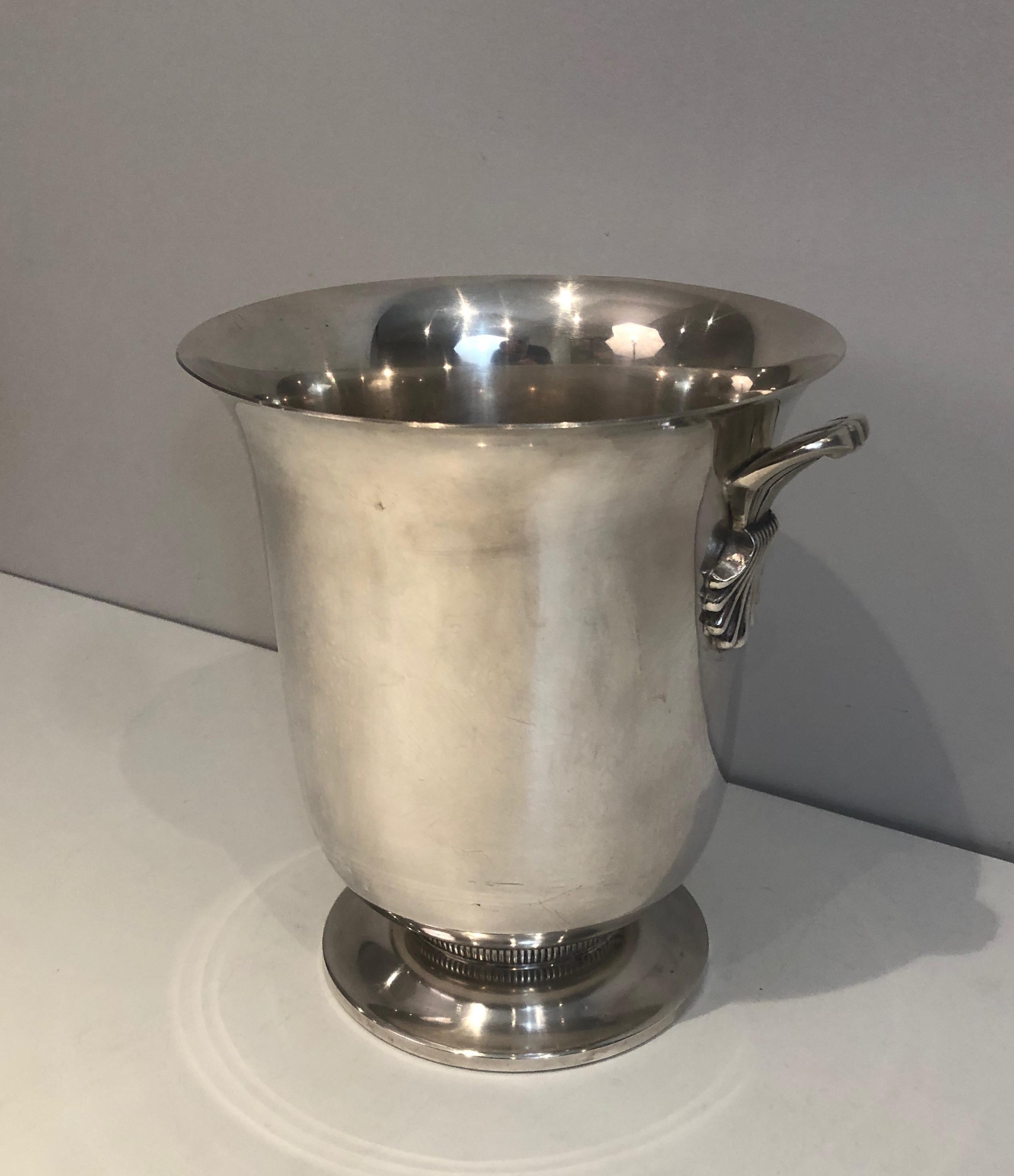Silver Plated Champagne Bucket, French, Circa 1930 In Good Condition For Sale In Marcq-en-Barœul, Hauts-de-France