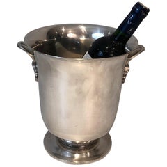 Seau à champagne français en métal argenté, vers 1930