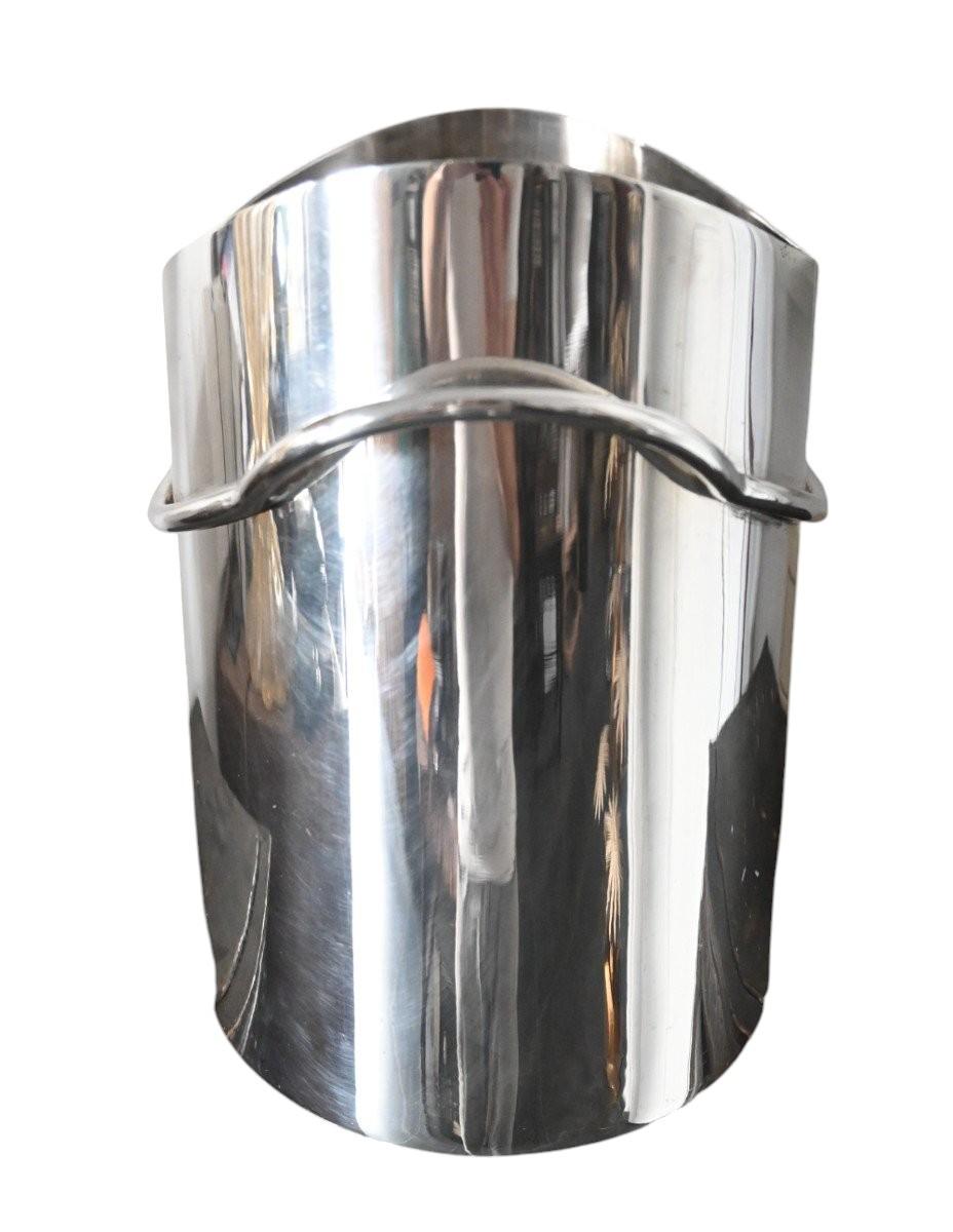 Cubo de champán bañado en plata, diseño italiano de Bora's (1950-1974) Moderno de mediados de siglo en venta