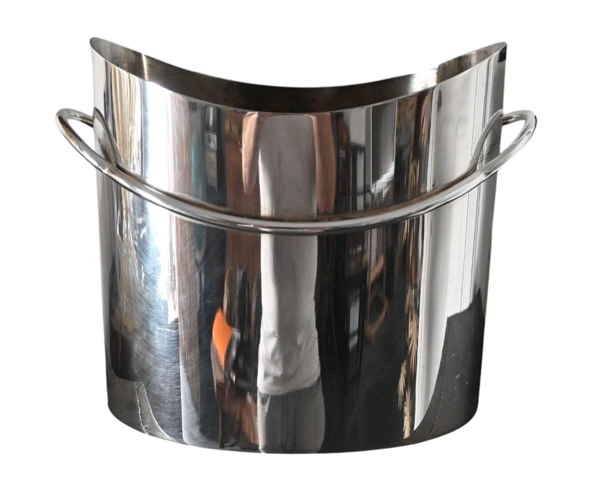 Cubo de champán bañado en plata, diseño italiano de Bora's (1950-1974) siglo XX en venta