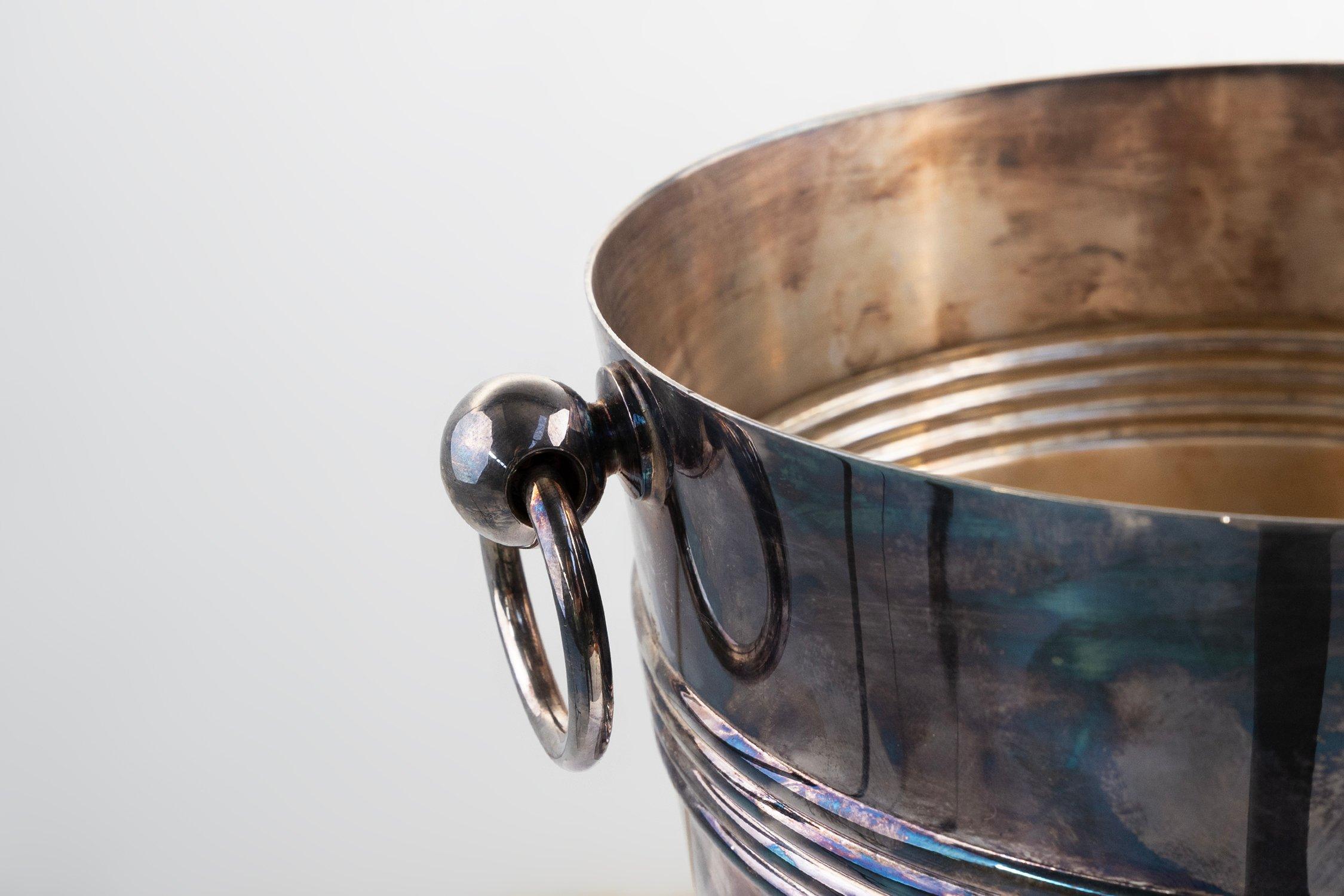 Argentato Secchiello da champagne placcato in argento marcato Christofle Francia, anni '50 in vendita