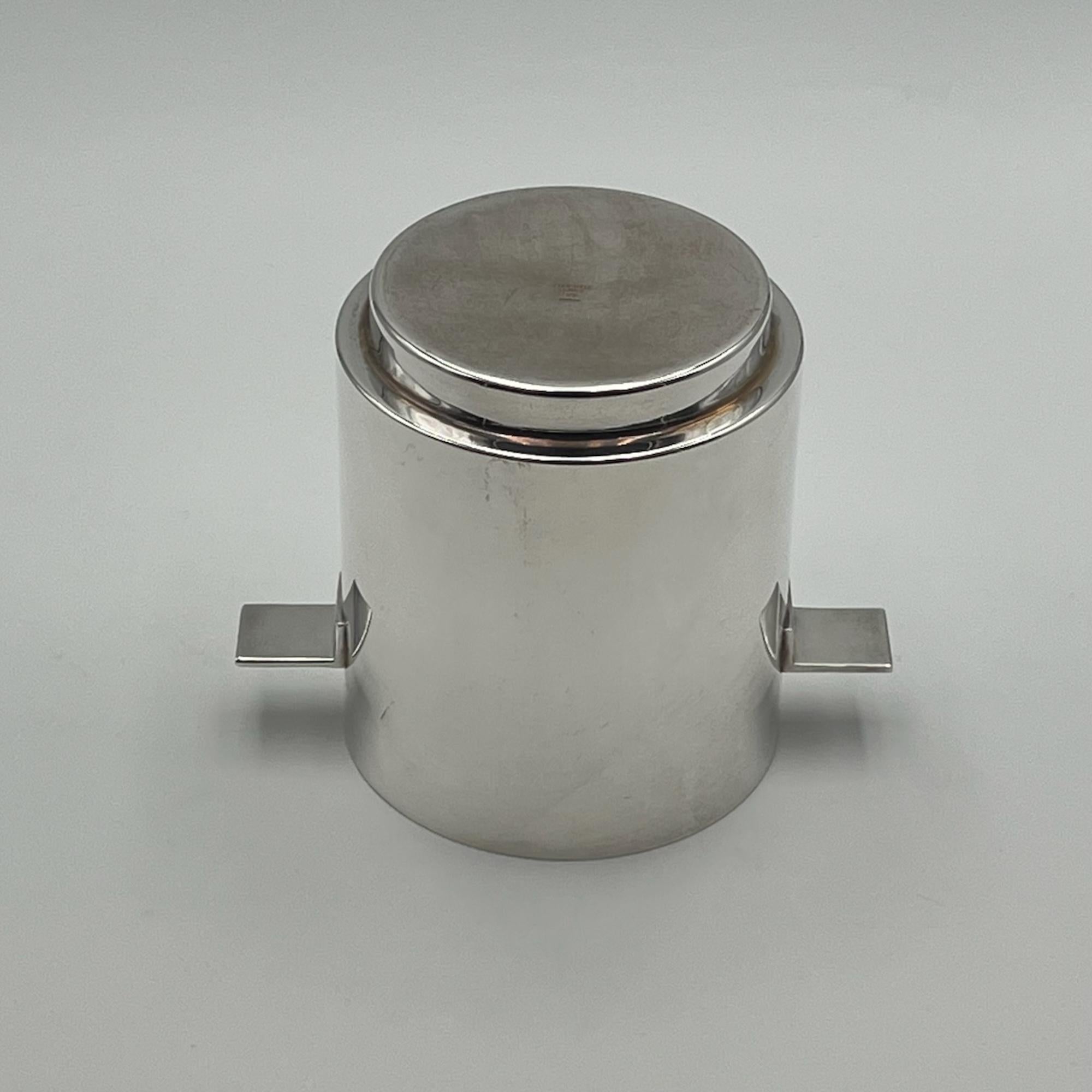 Silver Plated Champagne Bucket with Cap by Lino Sabattini Christofle France, 60s In Good Condition For Sale In San Benedetto Del Tronto, IT