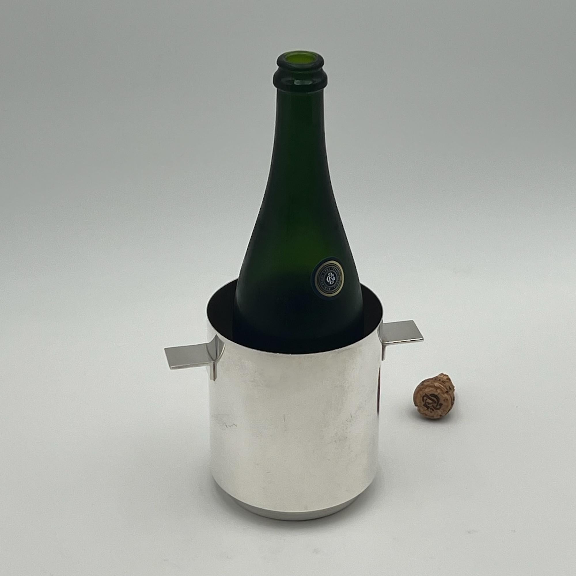 Silver Plated Champagne Bucket with Cap by Lino Sabattini Christofle France, 60s For Sale 1