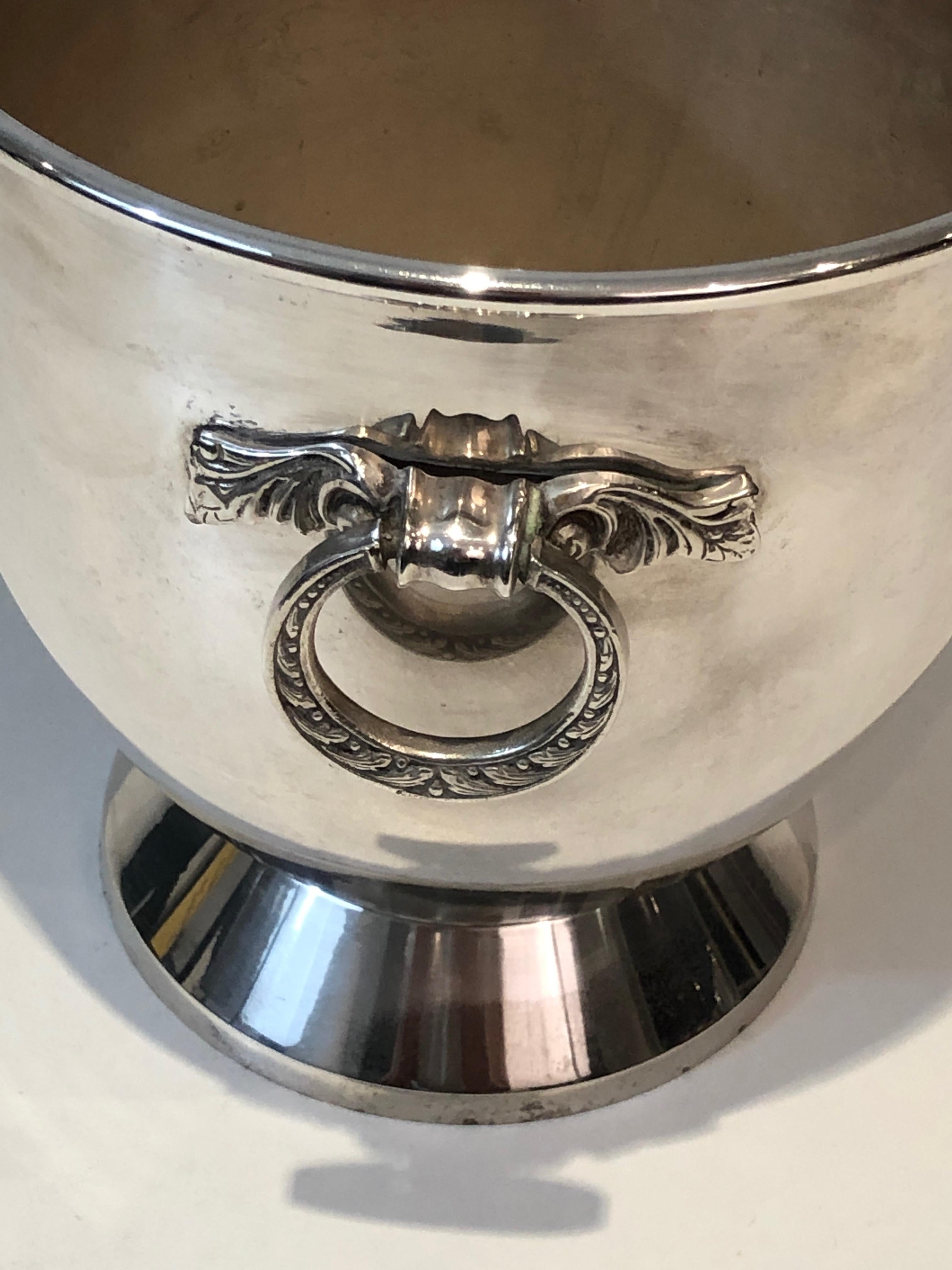 Silver Plated Champagne Bucket with Grappes Decor, French, Circa 1930 5