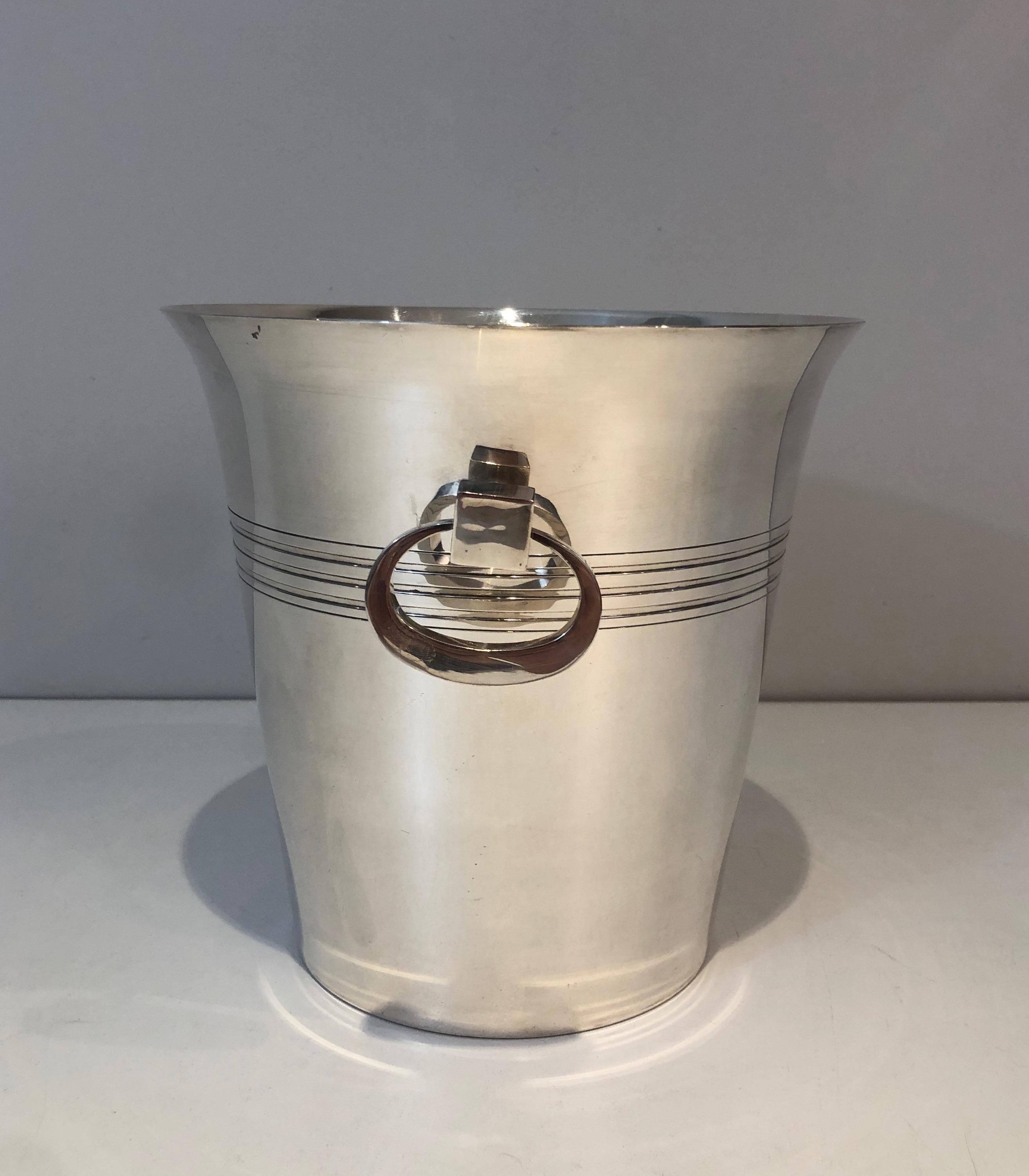 French Silver Plated Champagne Bucket, English Marked EPB and Numbered, Circa 1930