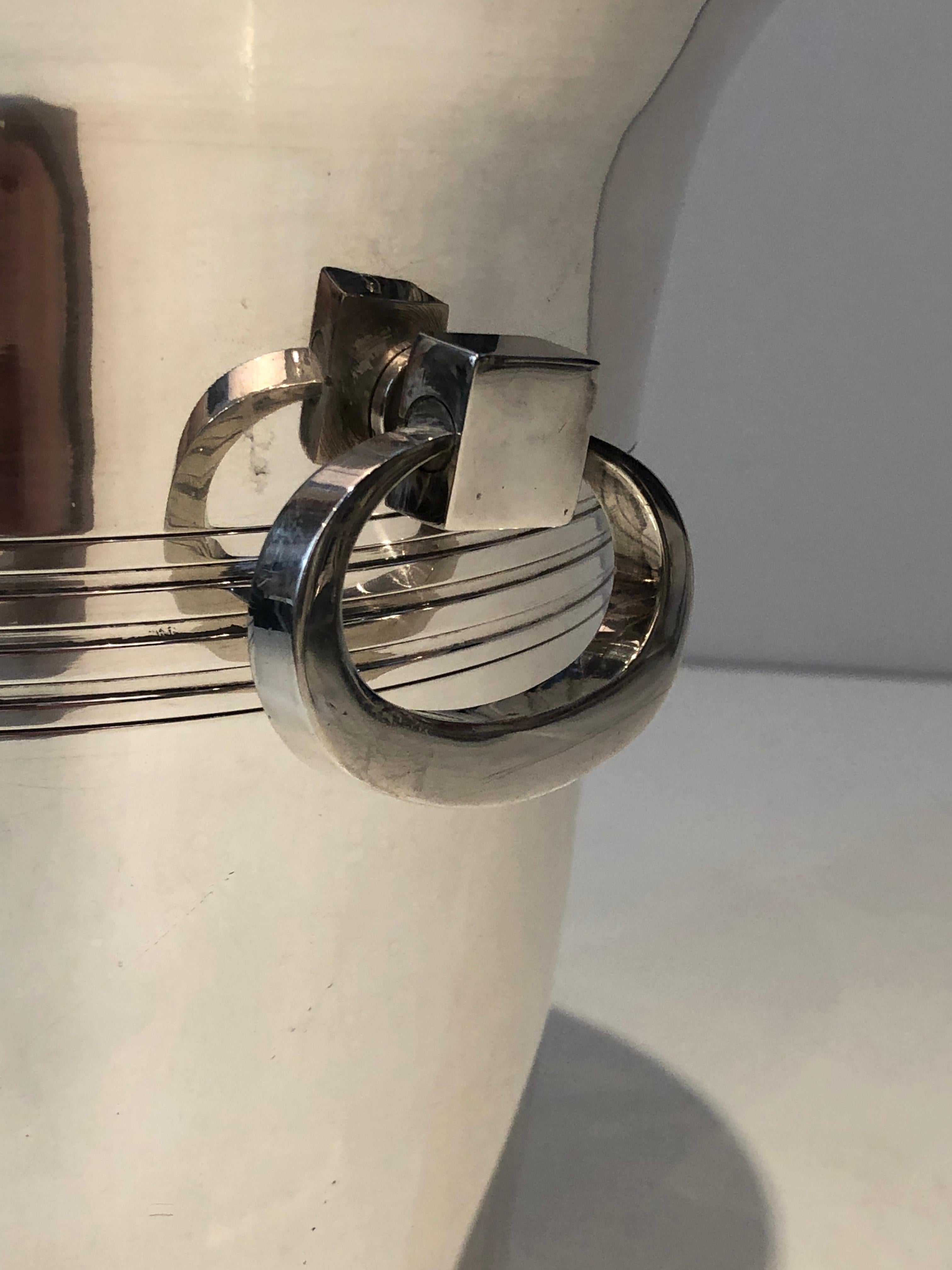 Silver Plated Champagne Bucket, English Marked EPB and Numbered, Circa 1930 2