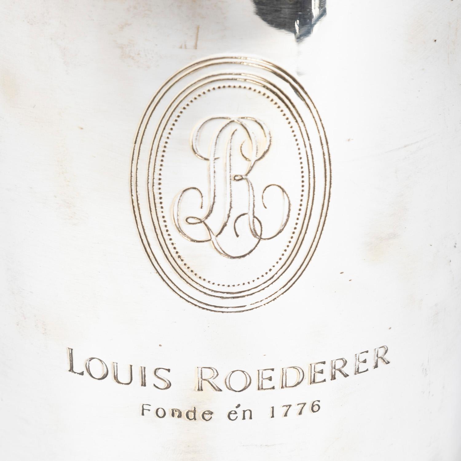 European Silver Plated Champagne Ice Bucket for Louis Roederer by James Deakin & Sons For Sale