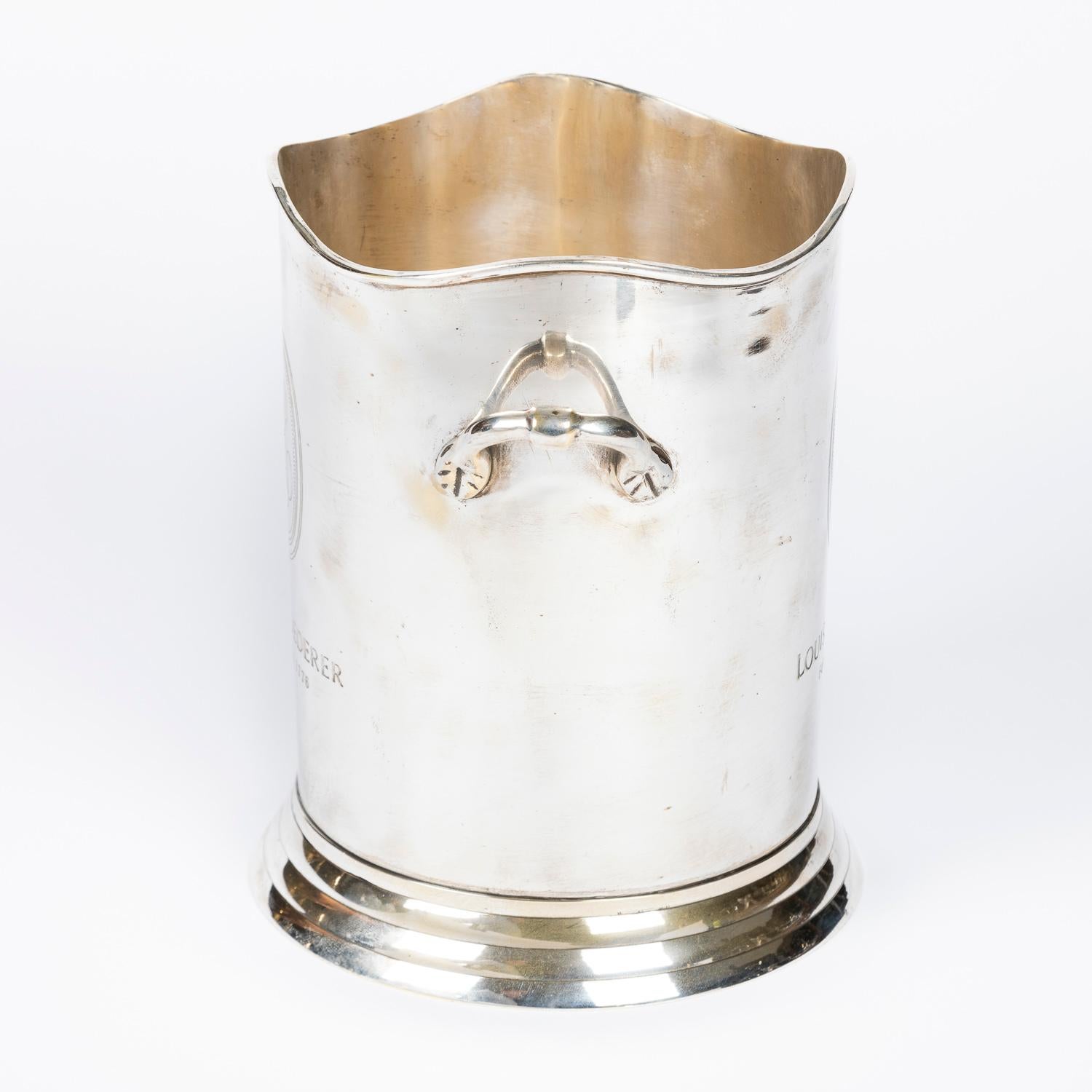 Silver Plated Champagne Ice Bucket for Louis Roederer by James Deakin & Sons In Good Condition For Sale In London, GB