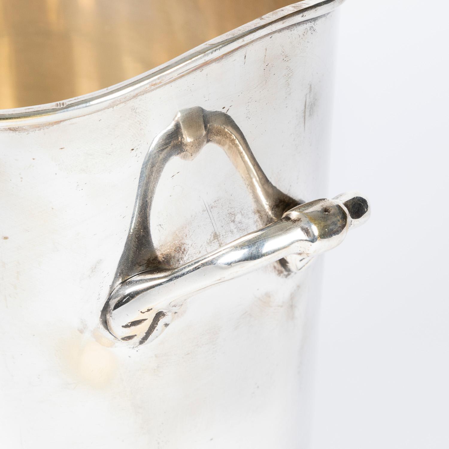 20th Century Silver Plated Champagne Ice Bucket for Louis Roederer by James Deakin & Sons For Sale