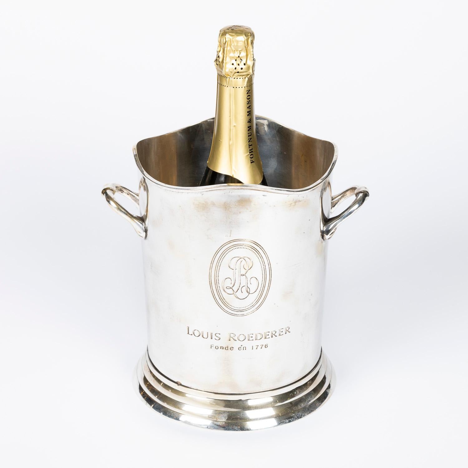 Versilberter Champagner-Eiskübel für Louis Roederer von James Deakin & Sons (Versilberung)