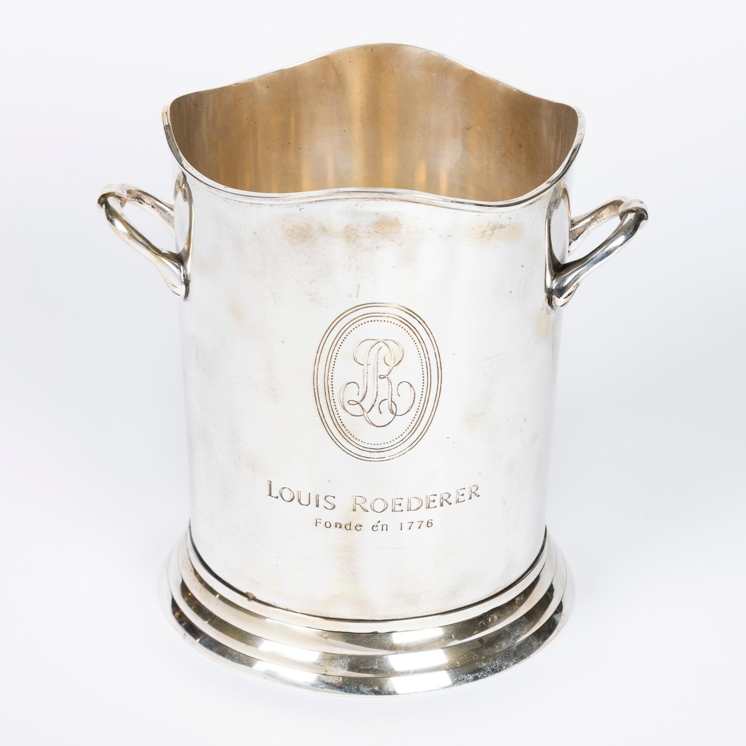 Silver Plated Champagne Ice Bucket for Louis Roederer by James Deakin & Sons For Sale 3