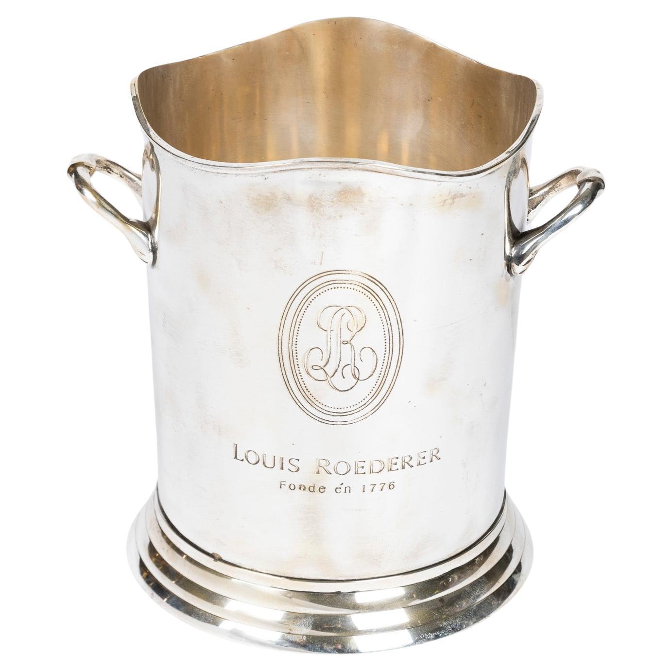 Silver Plated Champagne Ice Bucket for Louis Roederer by James Deakin & Sons For Sale