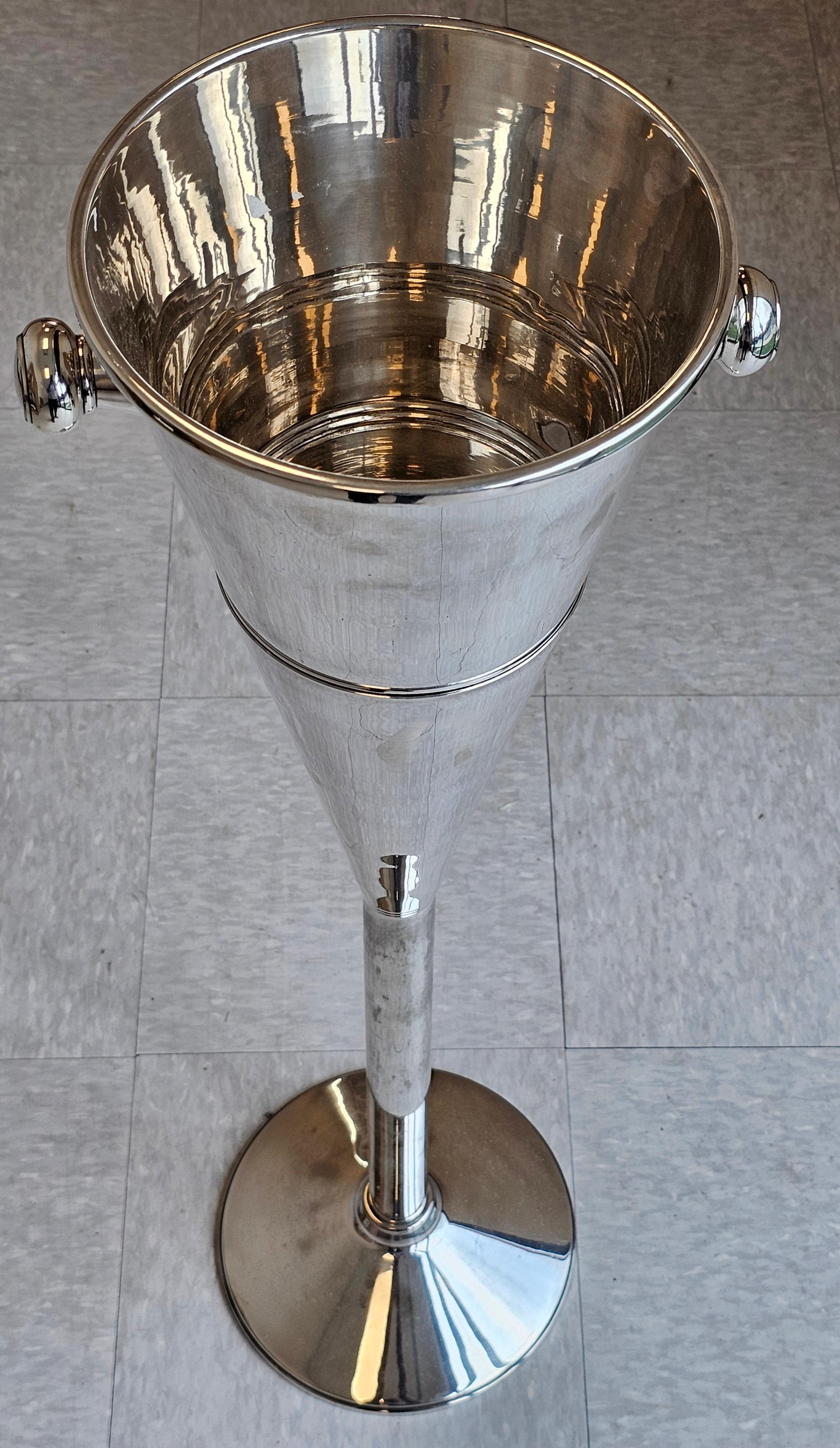 American Silver Plated Champagne or Wine cooler on stand For Sale